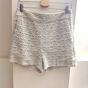 Express Cream Lace High Waist Women Shorts